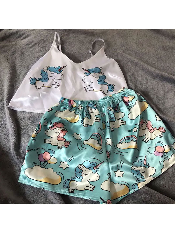 Pyjama Satin Signature pour Femme | Licorne Bleu