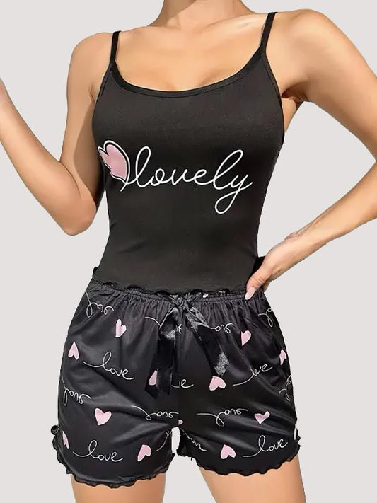 Pyjama Short en Satin pour Femme Étoile de Nacre