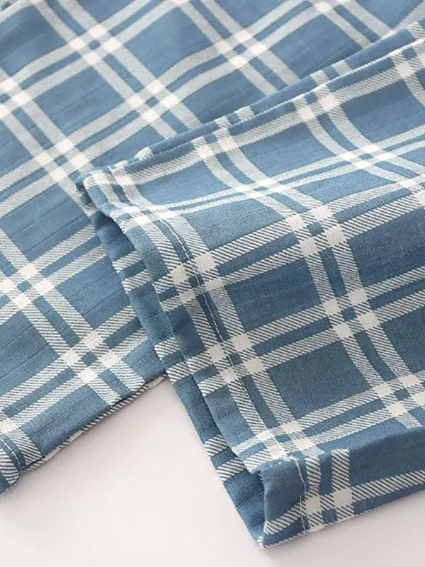 Pyjamas Pour Homme 100% Coton À Carreaux Douceur d'Ébène