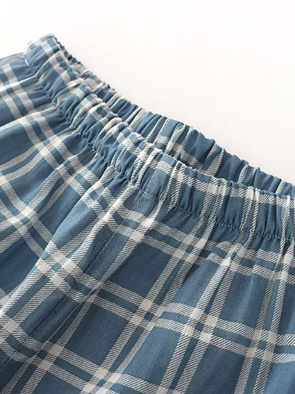Pyjamas Pour Homme 100% Coton À Carreaux Douceur d'Ébène