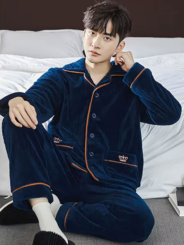 Pyjama Chaud Pour Homme Bleu Royal
