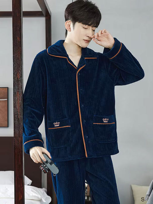 Pyjama Chaud Pour Homme Bleu Royal 