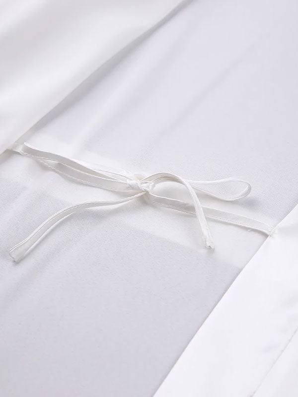 Robe de Chambre en Satin pour Femme Fourrure Blanche Luxe