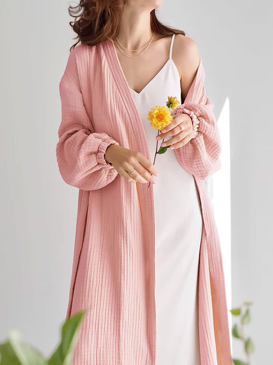 Robe de Chambre en Coton Chaleur Douce Luxe
