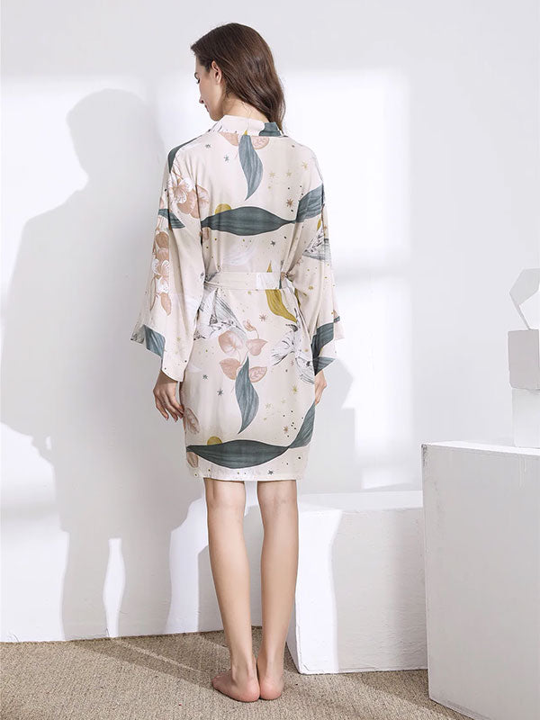 Robe de Chambre de Femme en Satin Flocon de Satin