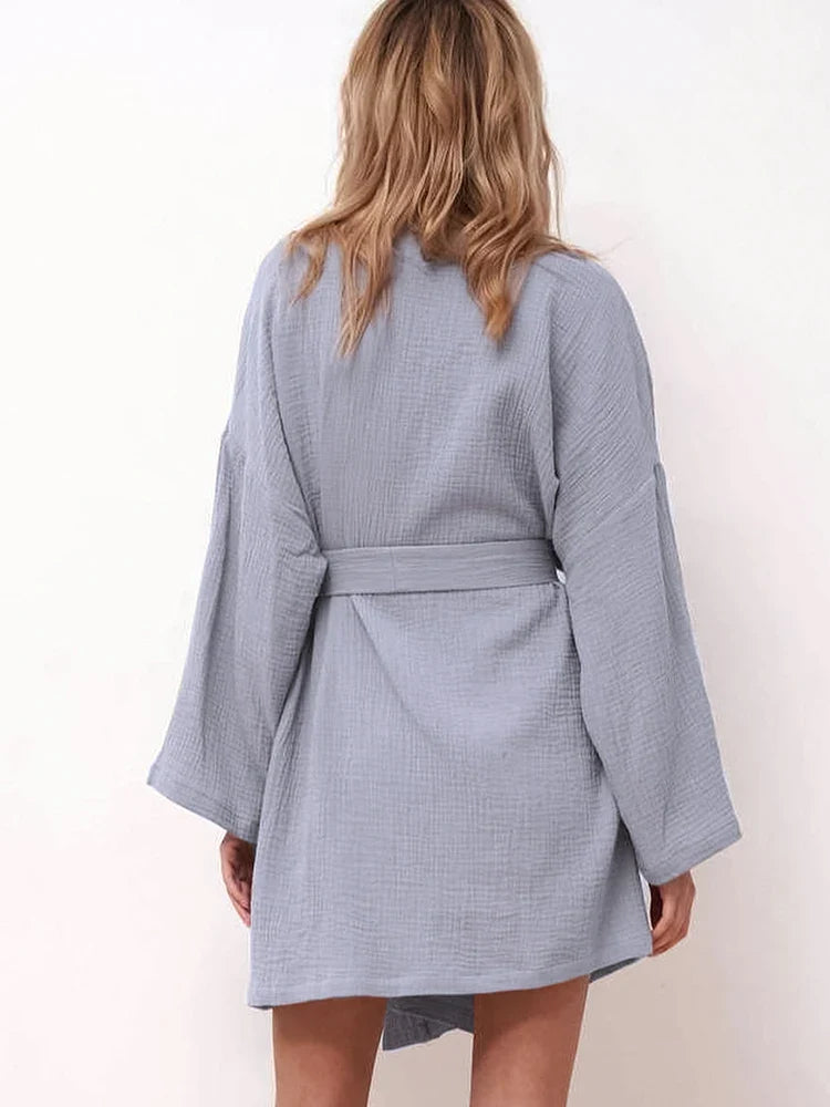 Robe de Chambre pour Femme en coton Douceur Matinale Premium