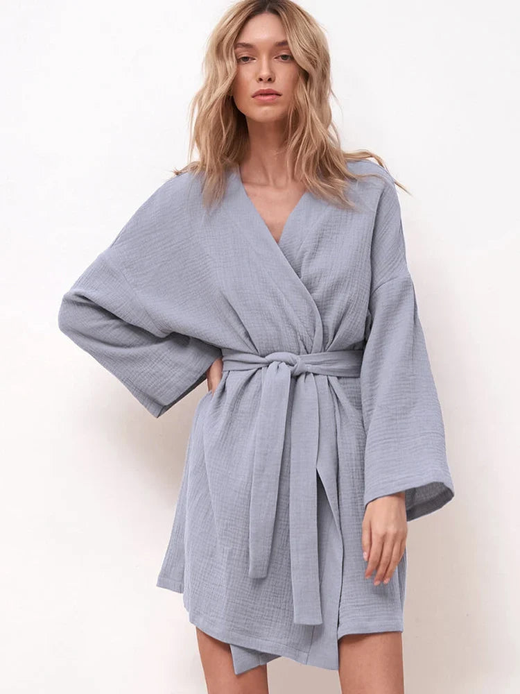 Robe de Chambre pour Femme en coton Douceur Matinale Premium