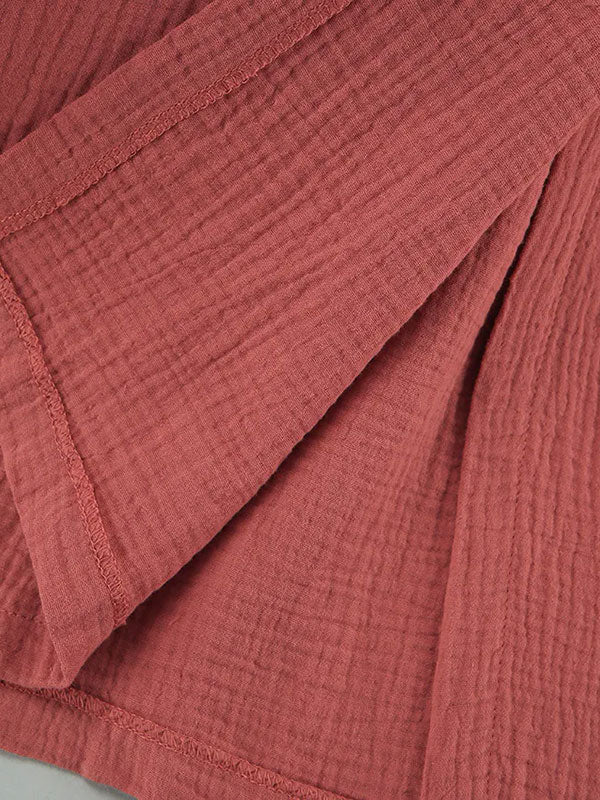 Robe de Chambre Rouge en Coton pour Femme | Flocon de Douceur