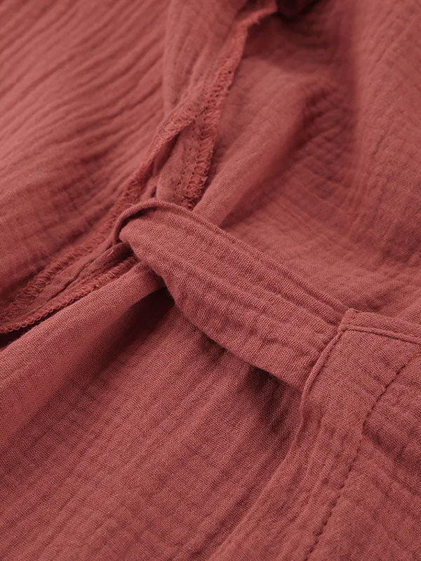 Robe de Chambre Rouge en Coton pour Femme | Flocon de Douceur