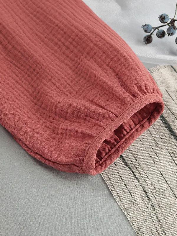 Robe de Chambre Rouge en Coton pour Femme | Flocon de Douceur