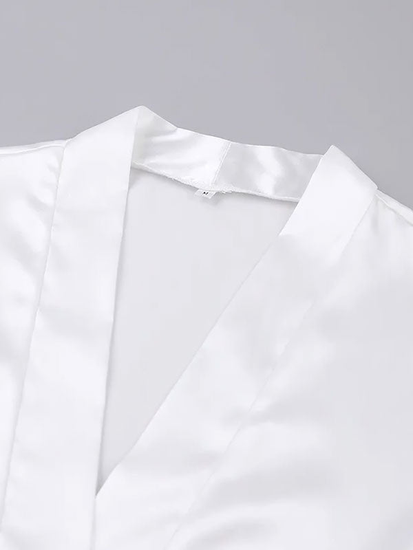 Robe de Chambre Élégante Manches à Fourrures pour Femme Élégance Matinale Signature