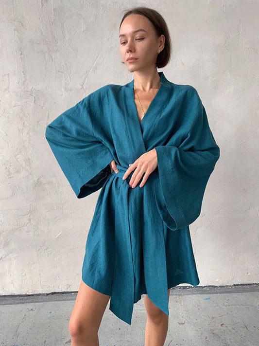 Robe de Chambre Kimono Pour Femme Délicatesse Matinale Signature