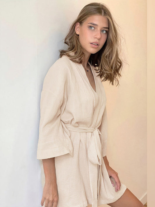 Robe de Chambre Légère en Coton Pour Femme | Éveil Douillet