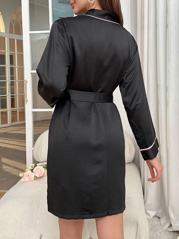 Robe de Chambre Noir Pour Femme Tendresse Matinale | Signature