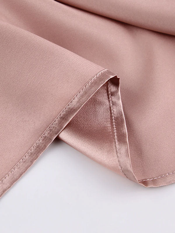Robe de Chambre Élégante à Plumes Rose Champagne Flocon de Satin Signature