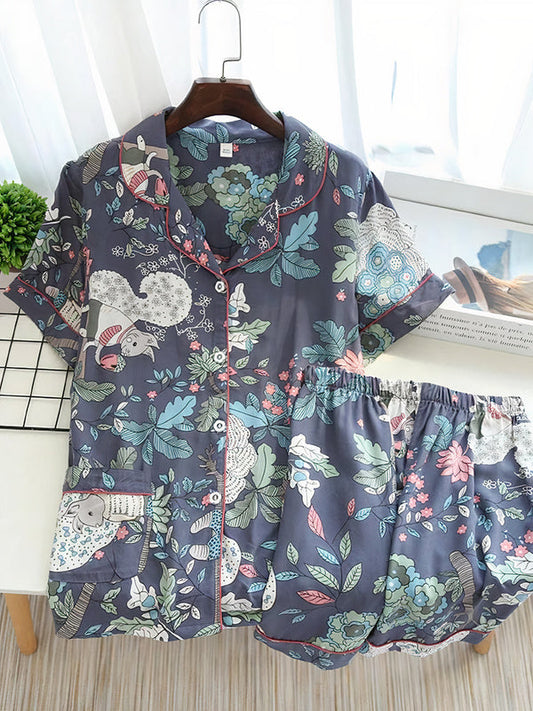 Pyjama Short Pour Femme 2 Pièces Pétales de Nuit 