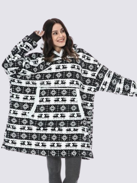 Pull Plaid Motif Noël Noir | Signature