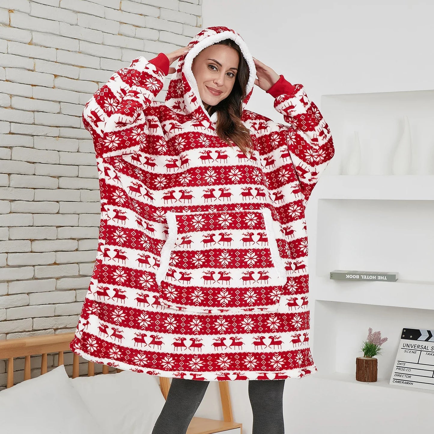 Pull Plaid Noël à Capuche Signature