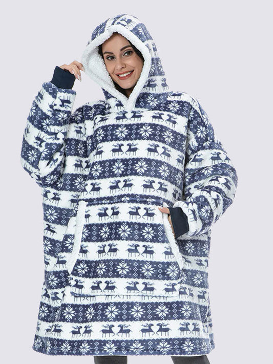 Pull Plaid Noël Bleu Signature