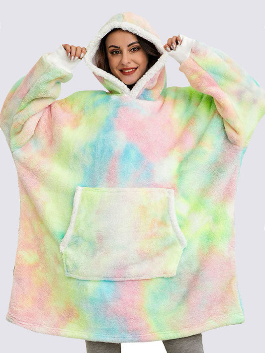 Pull plaid à motifs Tie-Dye