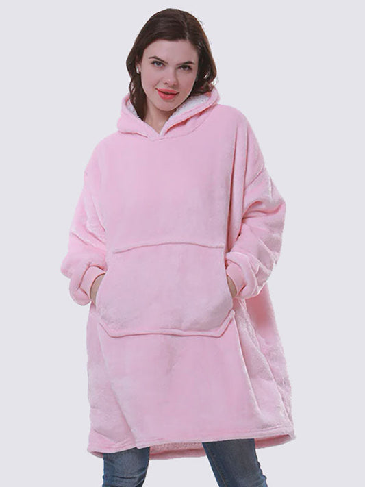 Pull Plaid Rose à Capuche | 