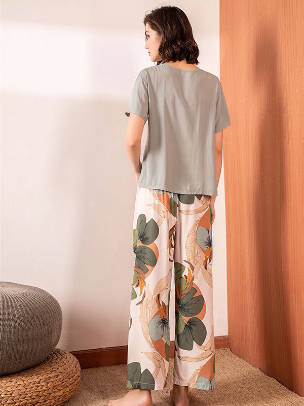 Pyjama Pour Femme 2-Pièces Jardin De Printemps